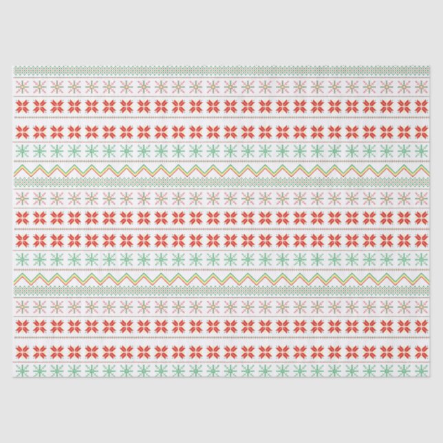 Papel De Seda Green-Yellow-Red Pixel knit Pattern (Frente )