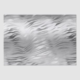 Papel De Seda Grelha de Prata Zebra Impressão Animal Saco de Pre