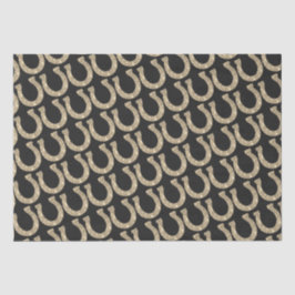 Papel De Seda Grelha Elegante Dourada Fumeira de Ferradura Negr