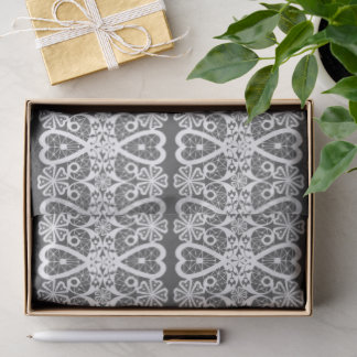 Papel De Seda Grey and white lace pattern