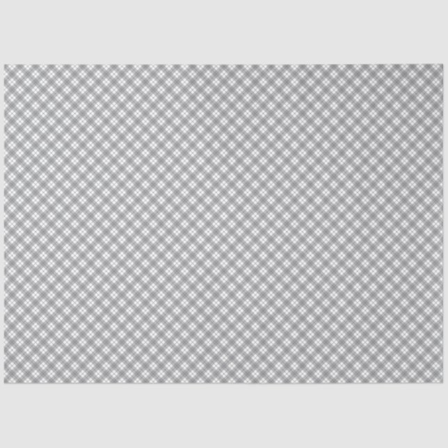 Papel De Seda Grey Gingham Tissue Paper (Frente )