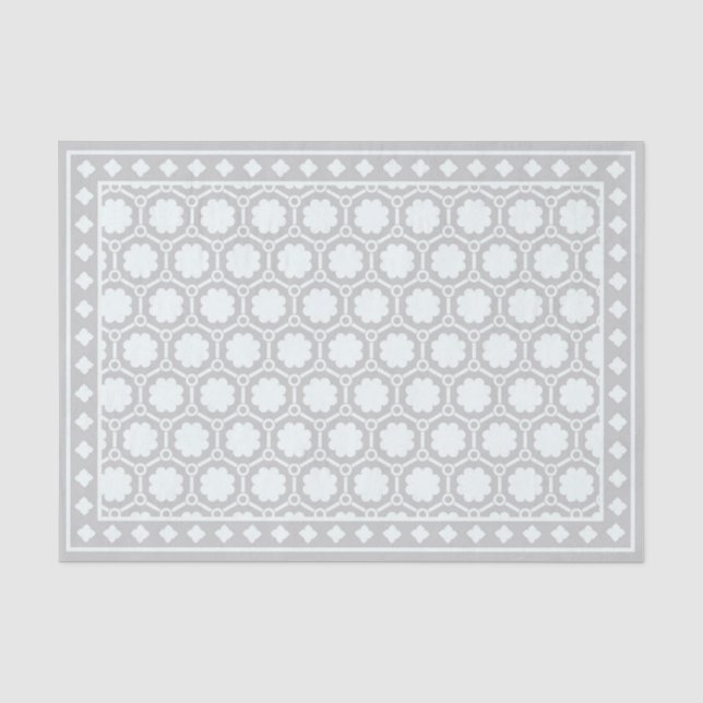 Papel De Seda Grey Modern Bone Inlay Decoupage Paper (Frente )