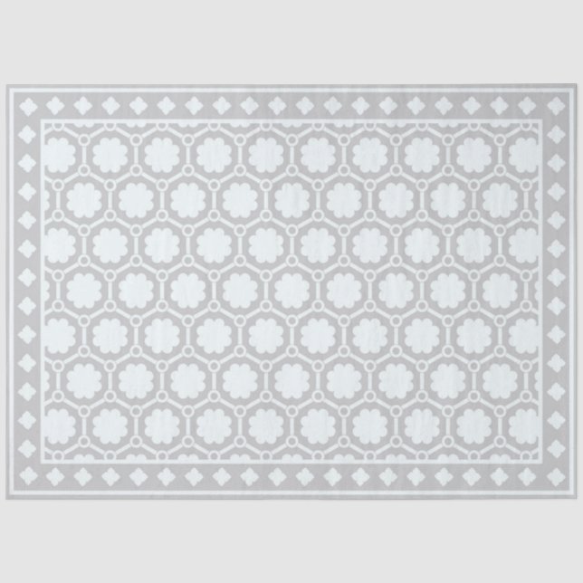 Papel De Seda Grey Modern Bone Inlay Decoupage Paper (Frente )
