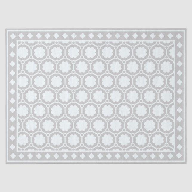 Papel De Seda Grey Modern Bone inlay Decoupage Paper (Frente )