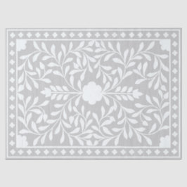 Papel De Seda Grey Traditional Bone Inlay Decoupage Paper