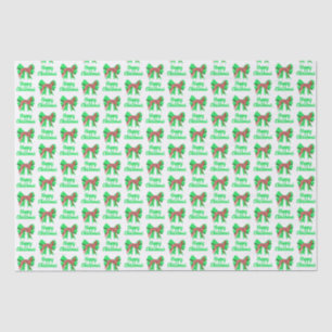 Papel De Seda Greyhound Christmas Dog & Green Arco White