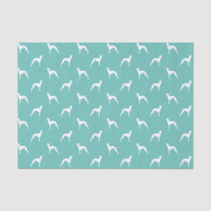 Papel De Seda Greyhound Silhouettes, italiano - Teal
