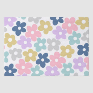 Papel De Seda Groovy Daisy Flowers Retro Boho Floral