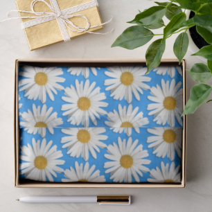 Papel De Seda Groovy Flower White Daisy Hippie Blossomas