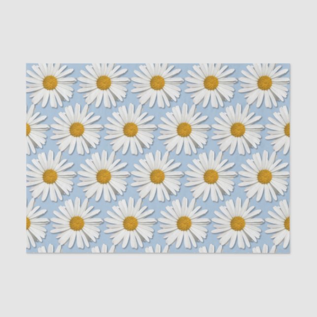 Papel De Seda Groovy Flower White Daisy Hippie Blossomas (Frente )
