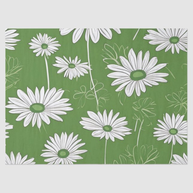Papel De Seda Groovy Meio século Modern Daisy Floraal (Frente )