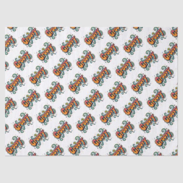 Papel De Seda Groovy Retro Psychedelic 70s Funky Hippie Art (Frente )