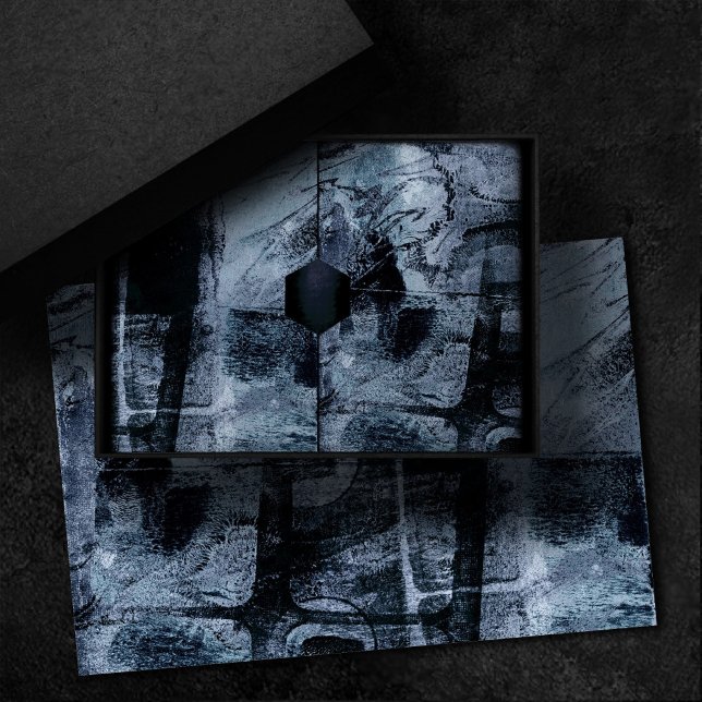 Papel De Seda Grunge de Grafite pintado | Marinho escuro e azul  (Criador carregado)