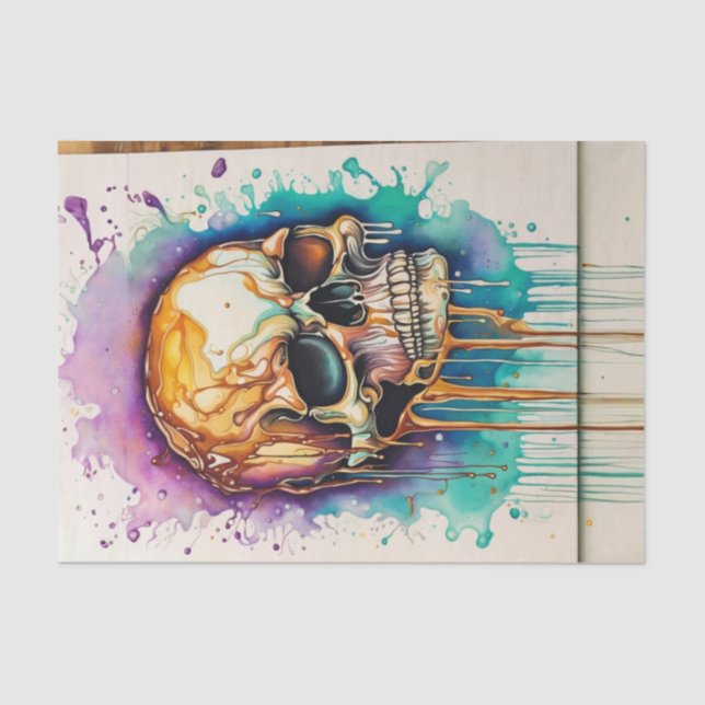 Papel De Seda Grunge Desligamento do Grafite de Aquarela (Frente )