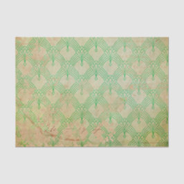 Papel De Seda Grunge Green Retro Art Deco