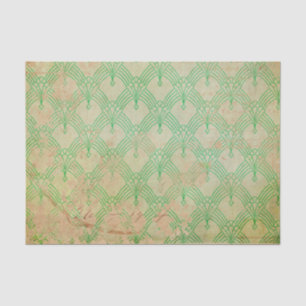 Papel De Seda Grunge Green Retro Art Deco