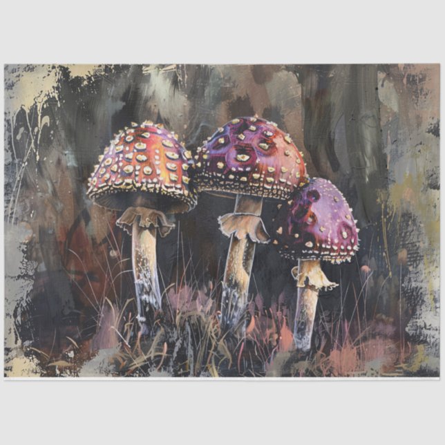 Papel De Seda Grunge Mushroom Ilustração Desaparecer (Frente )
