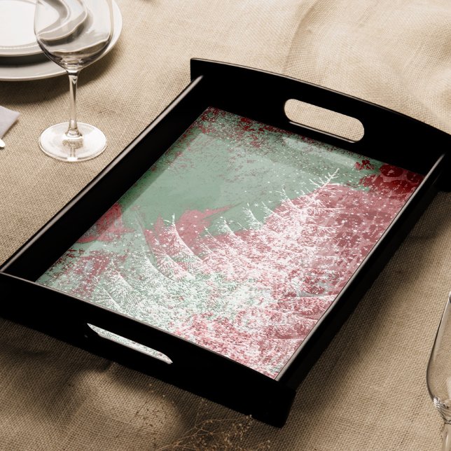 Papel De Seda Grunge Natal | XM Vermelho Verde e Branco como Árv (Criador carregado)