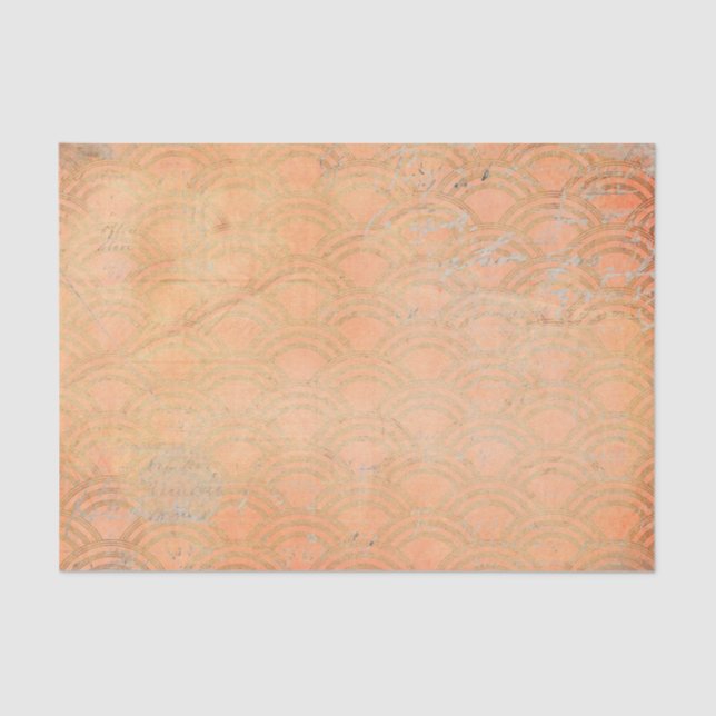 Papel De Seda Grunge Orange Retro Art Deco (Frente )