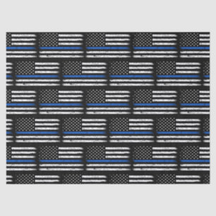 Papel De Seda Grunge Thin Blue Line Policial aposentado