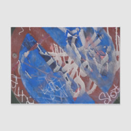 Papel De Seda Grunge Vermelho Azul Tinta Urbana Decência de Cort