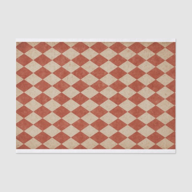 Papel De Seda Grungy Red Harlequin (Frente )
