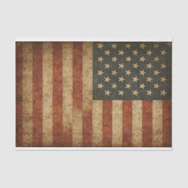 Papel De Seda Grungy USA Flag (Frente )