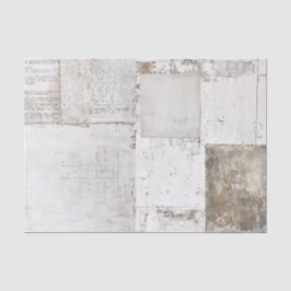 Papel De Seda Grungy White Painted Ephemera Newsprint Collage