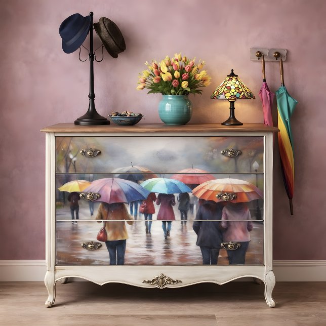 Papel De Seda Guarda-chuvas de Dia Chuvoso Decoupage (Rainy Day Umbrellas Decoupage Tissue Paper)