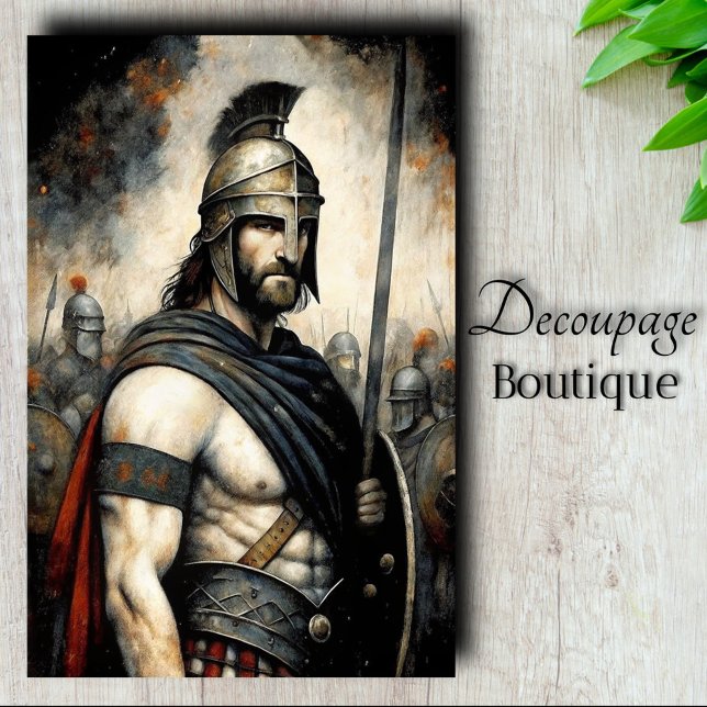 Papel De Seda Guardião Estoico Decoupage (Stoic Guardian Decoupage Tissue Paper)