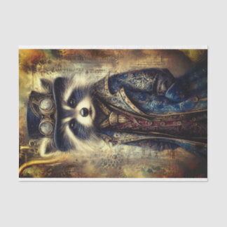 Papel De Seda Guaxinim Steampunk em Casaco Retrato DS4RF Decoupa