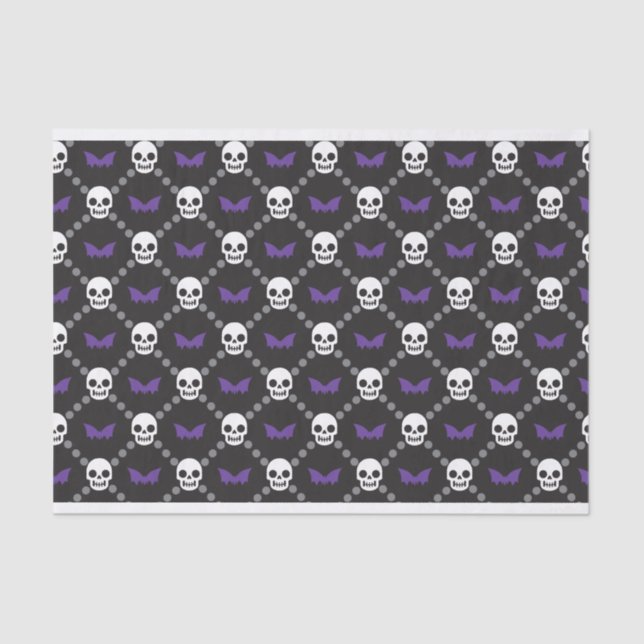 Papel De Seda Gucci Halloween Skeletons, Padrão do Designer (Frente )