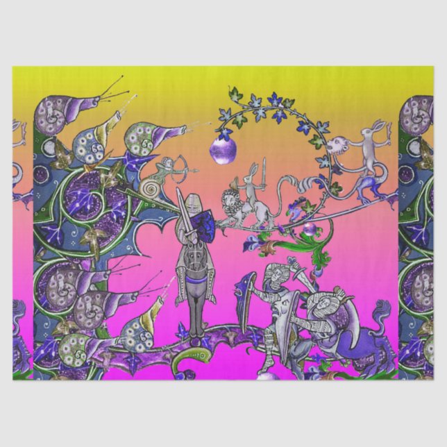 PAPEL DE SEDA GUERRA BESTIÁRIA MEDIEVAL, NOITES,ESQUEMAS GIGANTE (Frente )