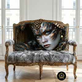 Papel De Seda Guerreira Feral Dourada Tribal Rainha Leopardo Dec