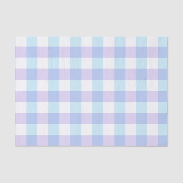 Papel De Seda Guingão azul e roxo Pastel (Frente )