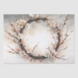 Papel De Seda Guirlanda Floral de Água-marinha de Amendoeira