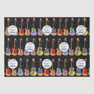 Papel De Seda Guitarra de Natal com Logotipo Personalizado de Em