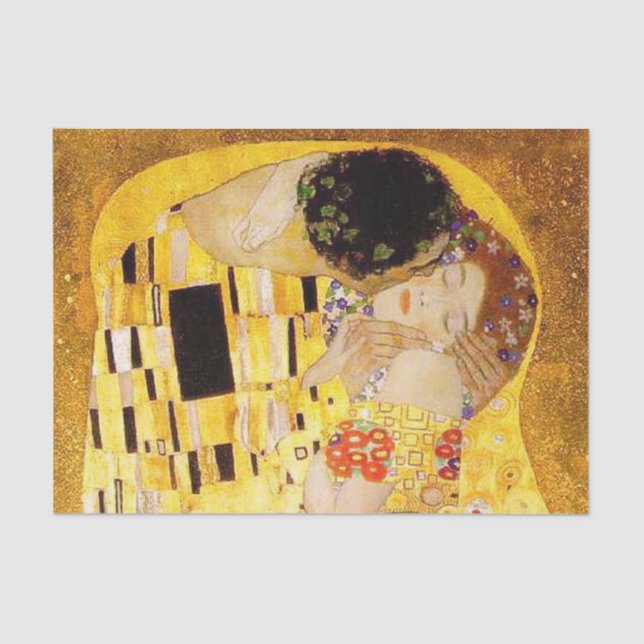 Papel De Seda Gustav Klimt A Pintura Clássica Beija (Frente )