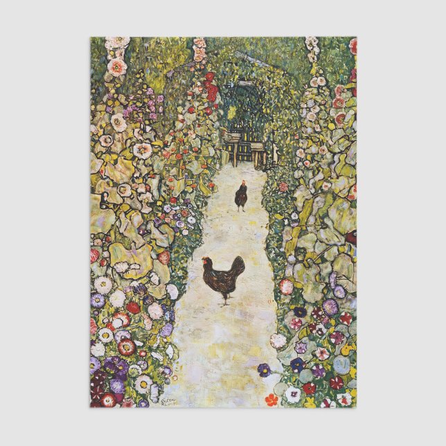Papel De Seda Gustav Klimt - Caminho do Jardim com Galinhas (Criador carregado)