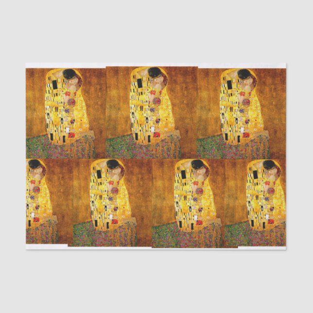 Papel De Seda Gustav Klimt, O Beijo,   (Frente )