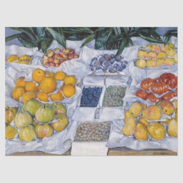 Papel De Seda Gustave Caillebotte - Fruta exibida em um suporte (Frente )