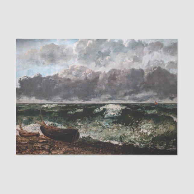 Papel De Seda Gustave Courbet - O Mar Tempestade / A Onda (Frente )
