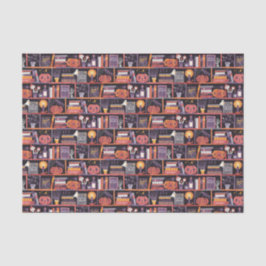 Papel De Seda Halloween Bookshelf