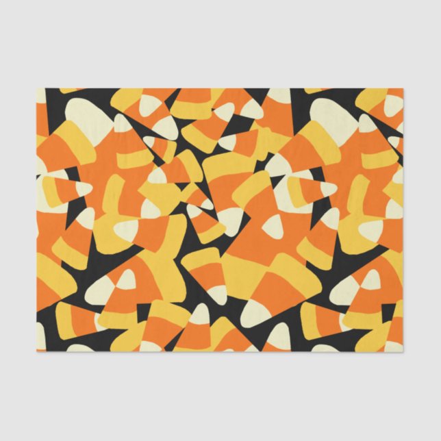 Papel De Seda Halloween Candy Corn Seamless Pattern (Frente )