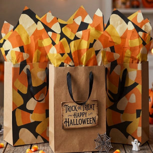 Papel De Seda Halloween Candy Corn Seamless Pattern