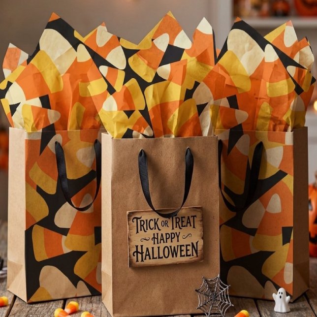 Papel De Seda Halloween Candy Corn Seamless Pattern (Criador carregado)