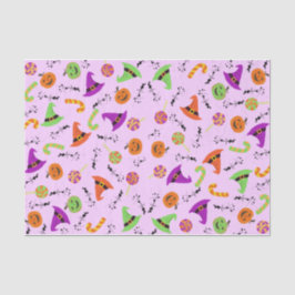 Papel De Seda Halloween Candy Pumpkins & Witch's Hats 3 Tissue