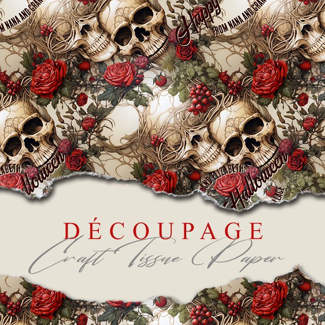 Papel De Seda Halloween De Casamento Gótico De Rosas vermelhas D (Criador carregado)