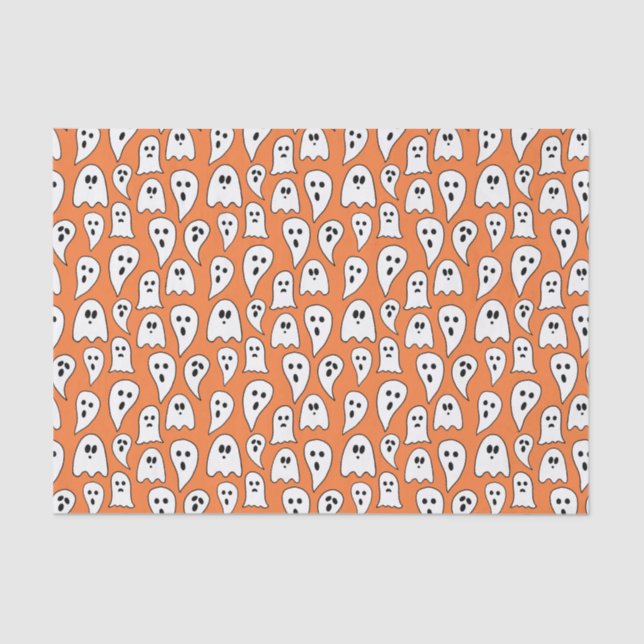 Papel De Seda Halloween Ghost Orange (Frente )