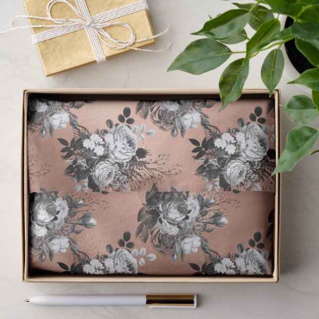 Papel De Seda Halloween Gótico Dourado rosa (Presente)